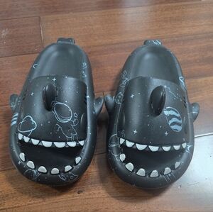 Black Cartoon Shark Sandals